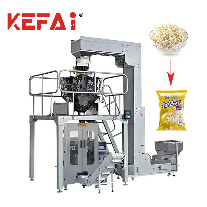 Máquina de embalagem de pipoca com balança multicabeça KEFAI